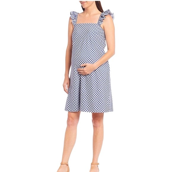 Alex Marie Blair Maternity Sleeveless Gingham Dress - Picture 1 of 8